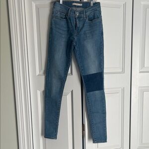 Levi's Women's Patchwork Skinny Jeans - Blue
